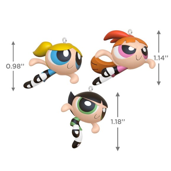 New! Powerpuff Girls Hallmark Keepsake Ornament 2024 Blossom Bubbles Buttercup - Picture 3 of 5